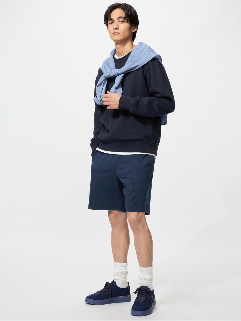 Uniqlo Men's Navy AIRism Cotton Easy Shorts
